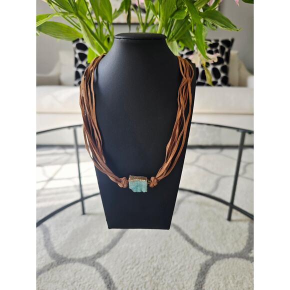 Bansri Brown Crystal Necklace New - Picture 2 of 4